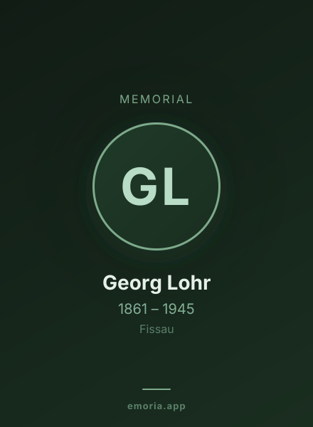 Memorial portrait of Georg Lohr