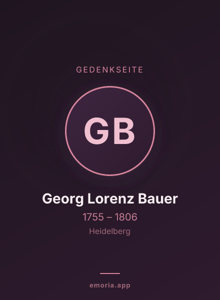 Gedenkportrait von Georg Lorenz Bauer