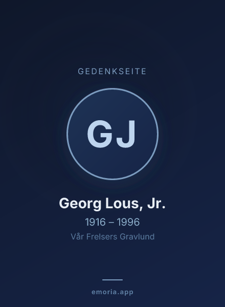Gedenkportrait von Georg Lous, Jr.