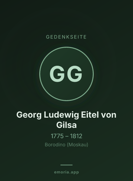 Gedenkportrait von Georg Ludewig Eitel von Gilsa