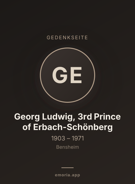 Gedenkportrait von Georg Ludwig, 3rd Prince of Erbach-Schönberg