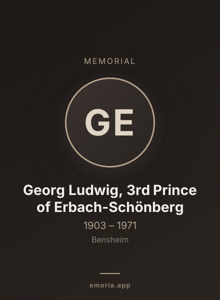 Memorial portrait of Georg Ludwig, 3rd Prince of Erbach-Schönberg