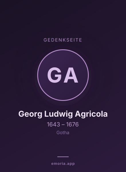 Gedenkportrait von Georg Ludwig Agricola
