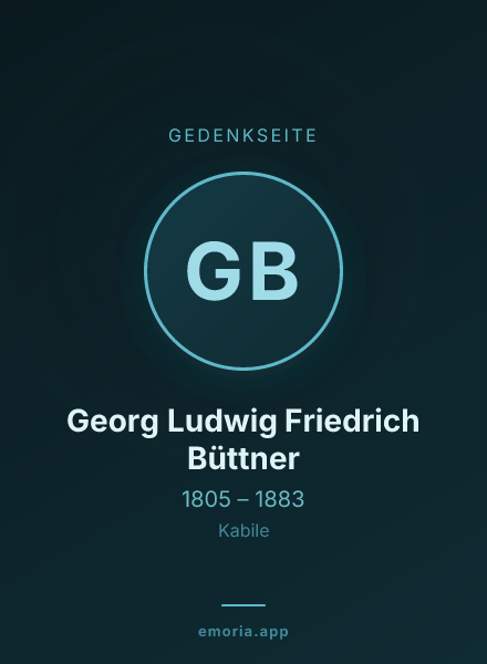 Gedenkportrait von Georg Ludwig Friedrich Büttner