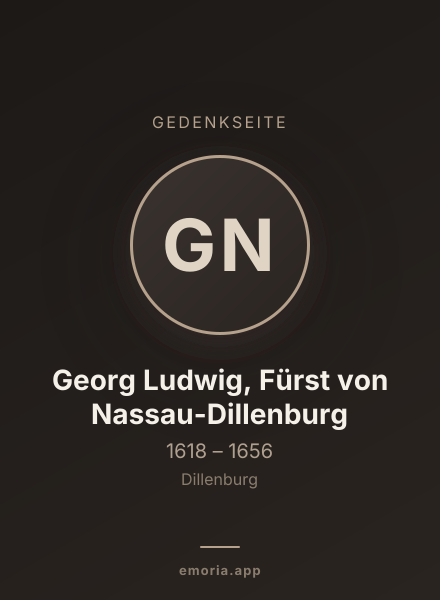 Gedenkportrait von Georg Ludwig, Fürst von Nassau-Dillenburg