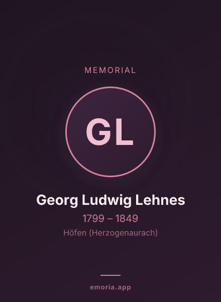 Memorial portrait of Georg Ludwig Lehnes