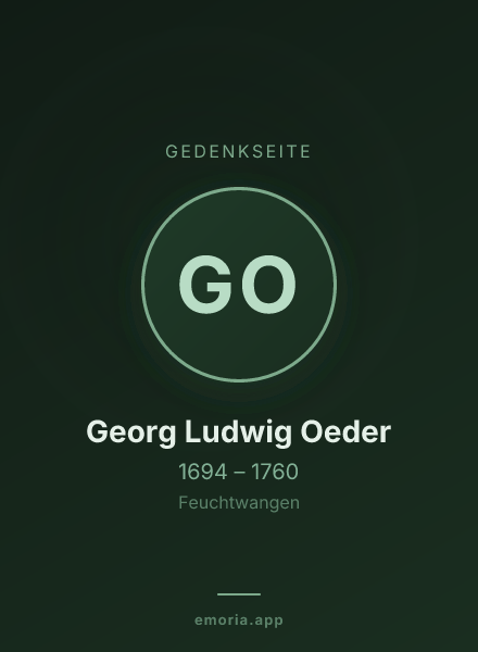 Gedenkportrait von Georg Ludwig Oeder