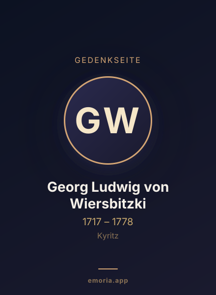 Gedenkportrait von Georg Ludwig von Wiersbitzki