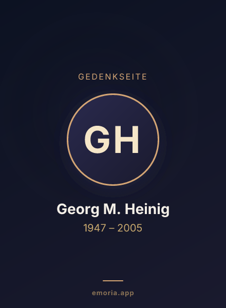 Gedenkportrait von Georg M. Heinig