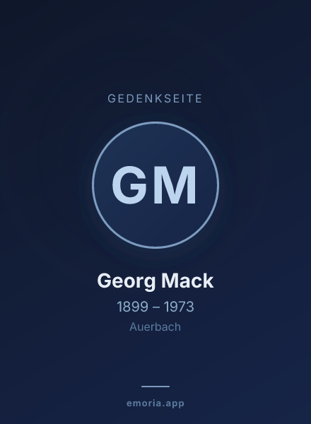 Gedenkportrait von Georg Mack