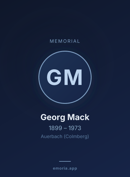 Memorial portrait of Georg Mack