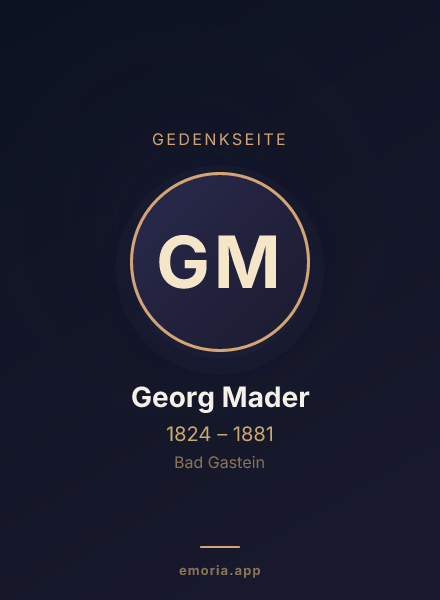 Gedenkportrait von Georg Mader