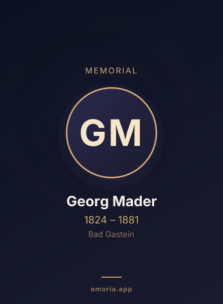 Memorial portrait of Georg Mader