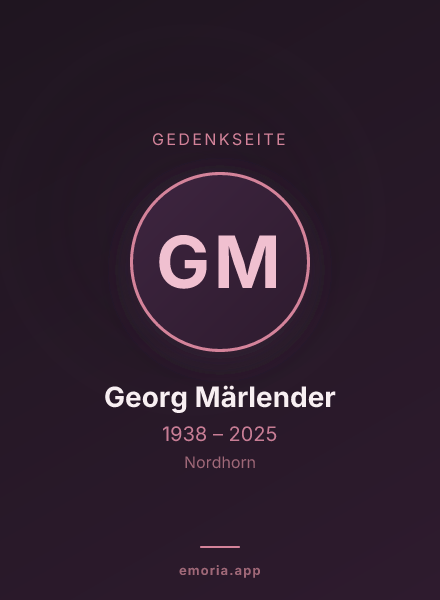 Gedenkportrait von Georg Märlender