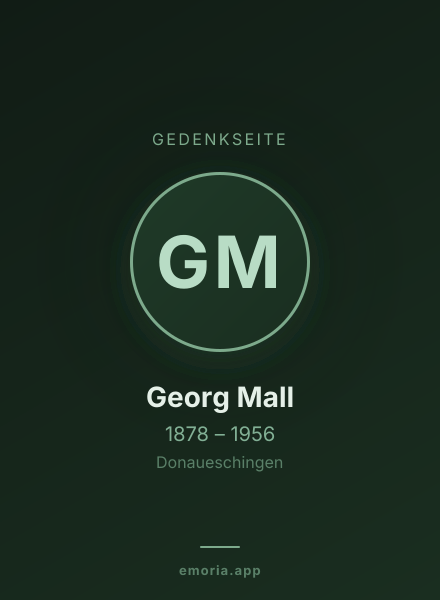 Gedenkportrait von Georg Mall