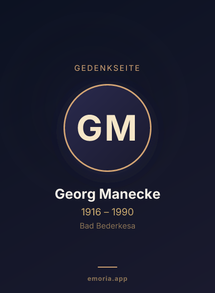 Gedenkportrait von Georg Manecke