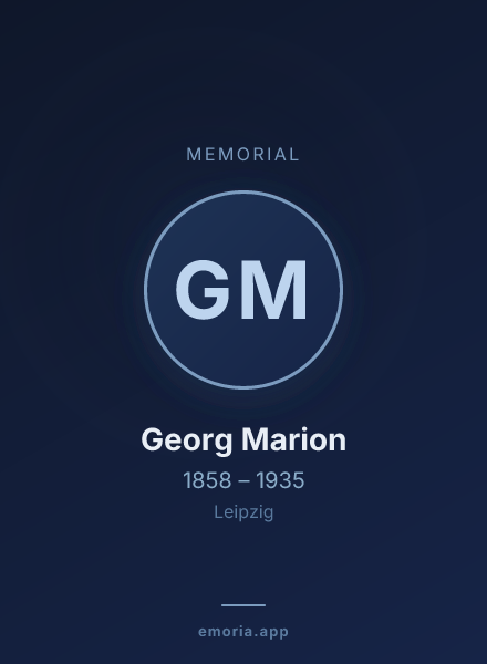 Memorial portrait of Georg Marion