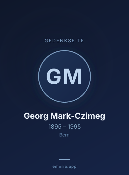 Gedenkportrait von Georg Mark-Czimeg