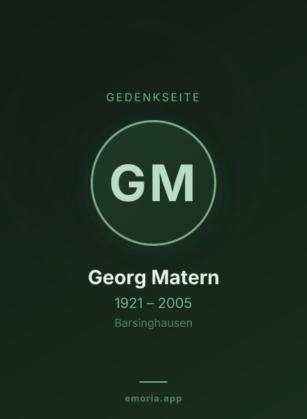 Gedenkportrait von Georg Matern