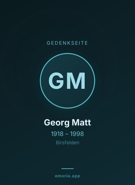 Gedenkportrait von Georg Matt