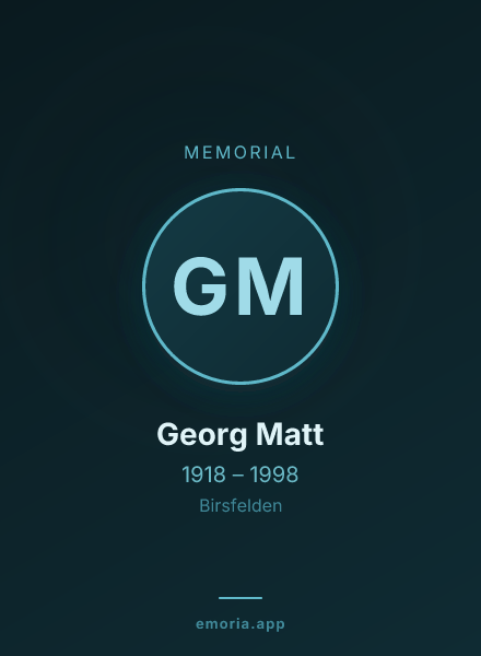 Memorial portrait of Georg Matt