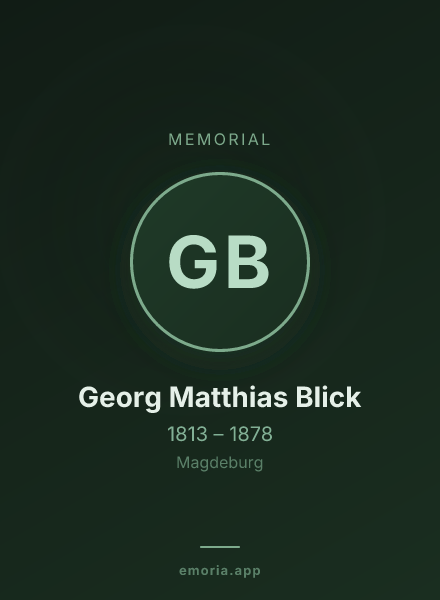 Memorial portrait of Georg Matthias Blick
