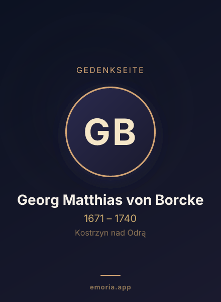 Gedenkportrait von Georg Matthias von Borcke