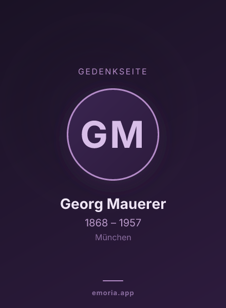 Gedenkportrait von Georg Mauerer