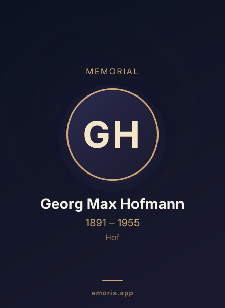 Memorial portrait of Georg Max Hofmann