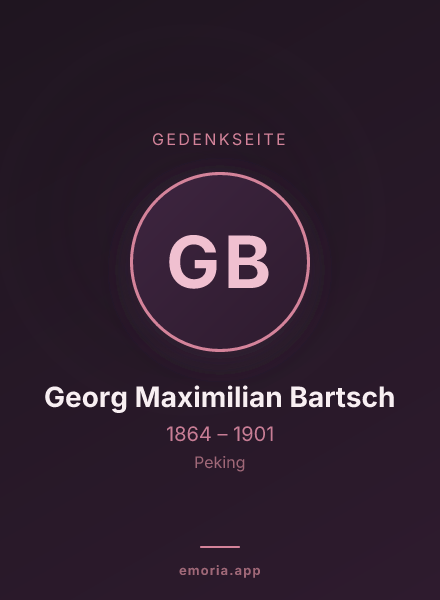 Gedenkportrait von Georg Maximilian Bartsch