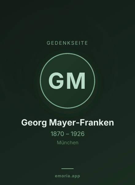 Gedenkportrait von Georg Mayer-Franken