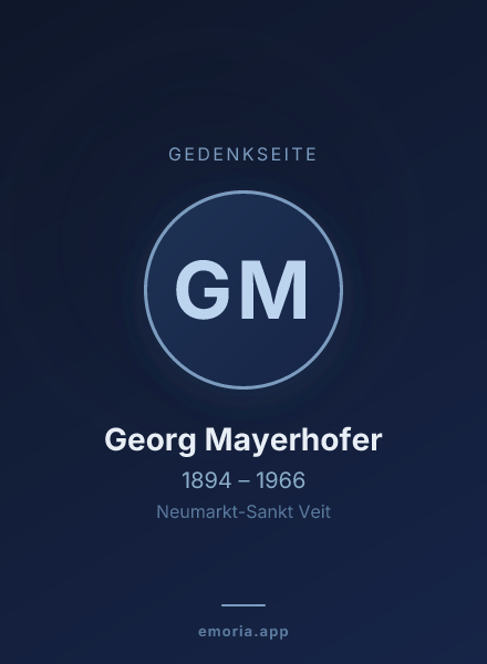 Gedenkportrait von Georg Mayerhofer