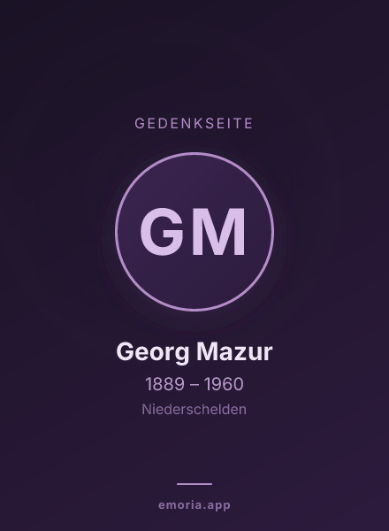 Gedenkportrait von Georg Mazur