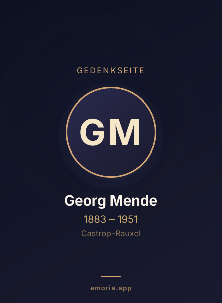 Gedenkportrait von Georg Mende