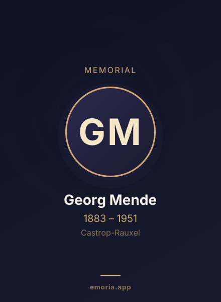 Memorial portrait of Georg Mende
