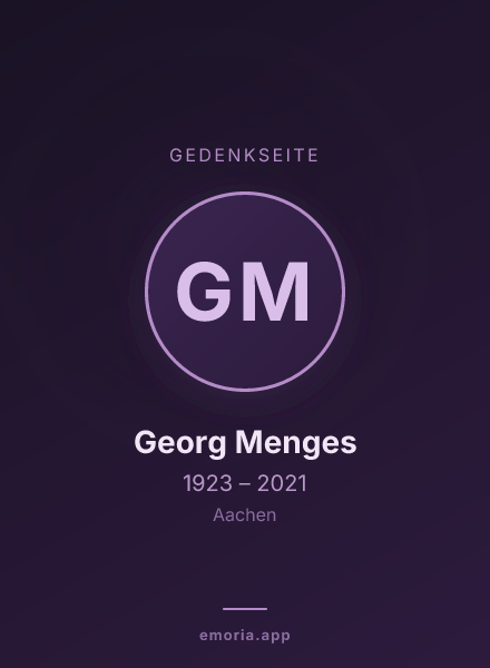 Gedenkportrait von Georg Menges
