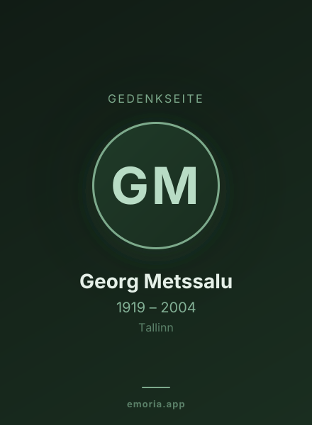 Gedenkportrait von Georg Metssalu