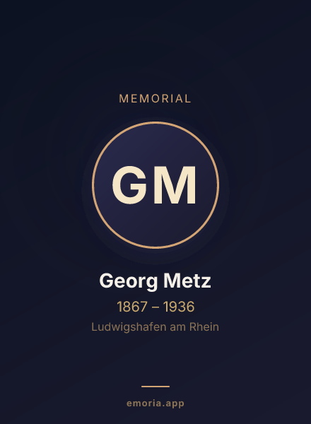 Memorial portrait of Georg Metz