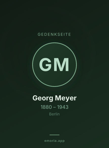 Gedenkportrait von Georg Meyer
