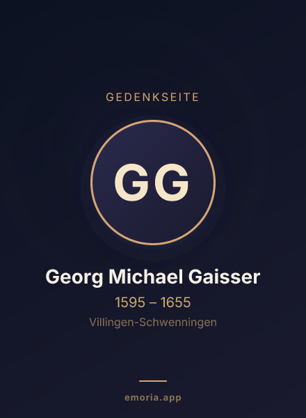 Gedenkportrait von Georg Michael Gaisser