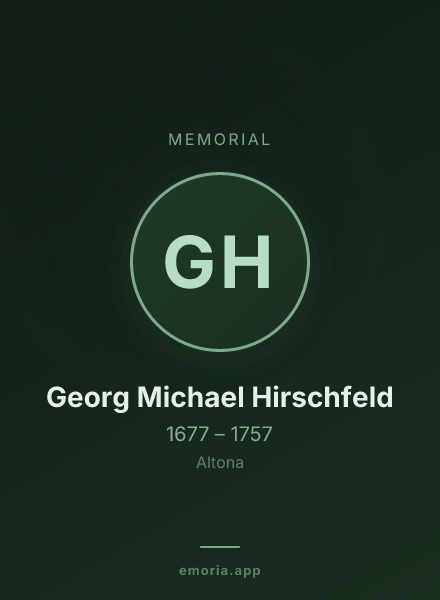Memorial portrait of Georg Michael Hirschfeld