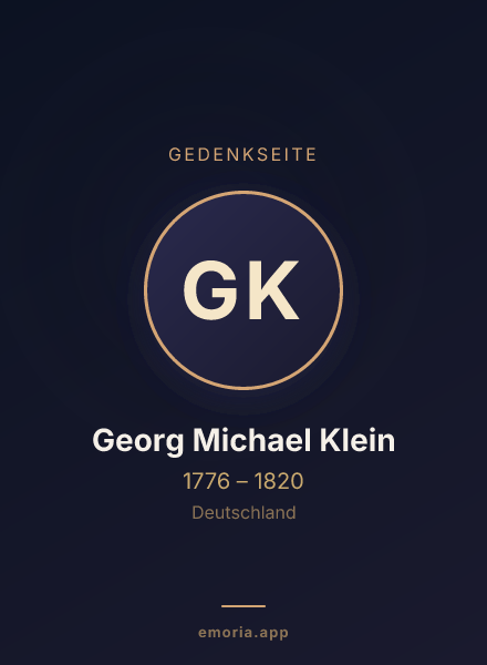 Gedenkportrait von Georg Michael Klein