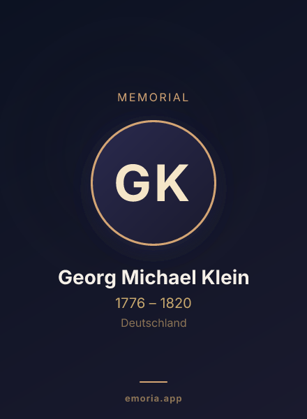 Memorial portrait of Georg Michael Klein