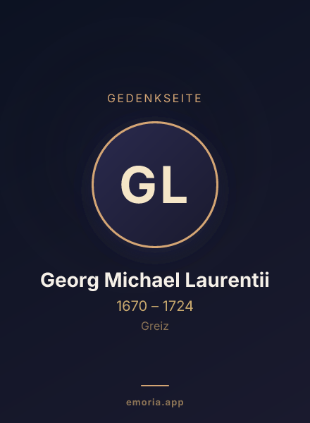 Gedenkportrait von Georg Michael Laurentii