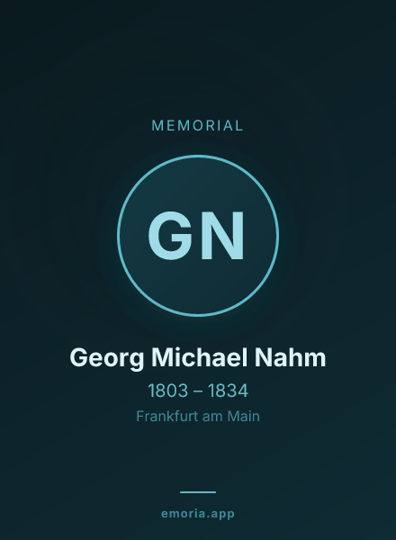 Memorial portrait of Georg Michael Nahm
