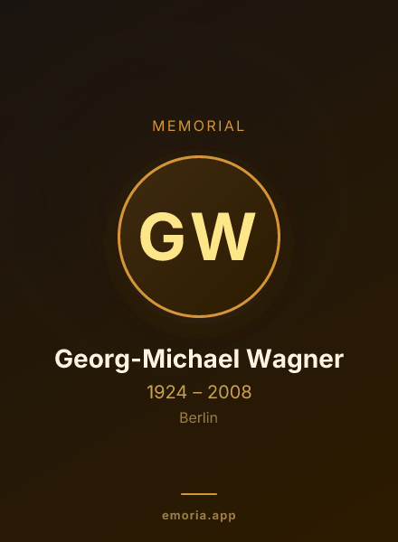 Memorial portrait of Georg-Michael Wagner