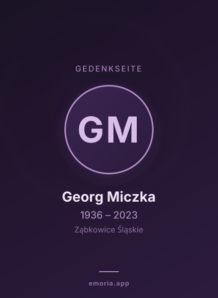 Gedenkportrait von Georg Miczka