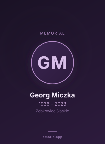 Memorial portrait of Georg Miczka