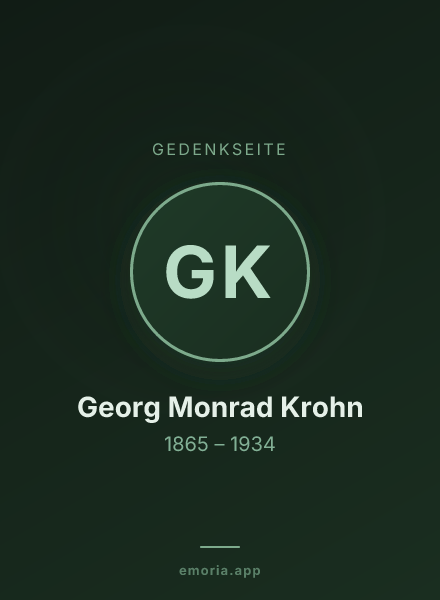 Gedenkportrait von Georg Monrad Krohn