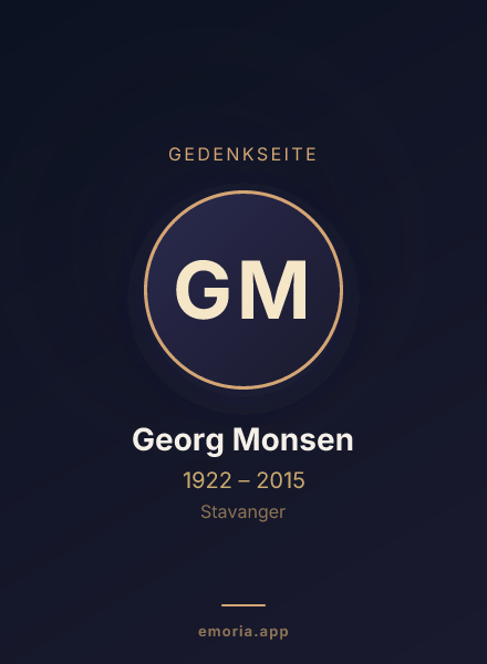 Gedenkportrait von Georg Monsen